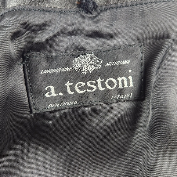 A testoni black leather jacket - Picture 3 of 5